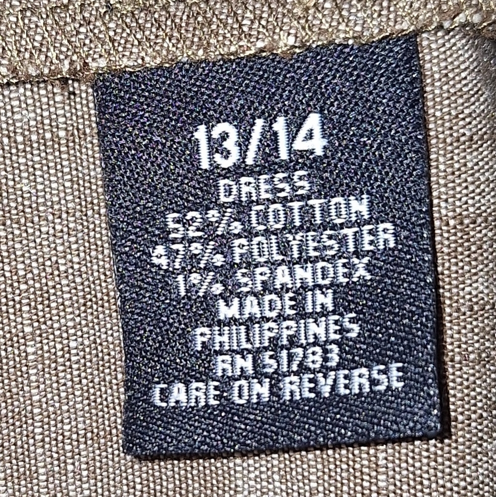 Maurices vtg inspired cotton poly pleated belted dress sz 13/14 *C1 - Picture 3 of 5